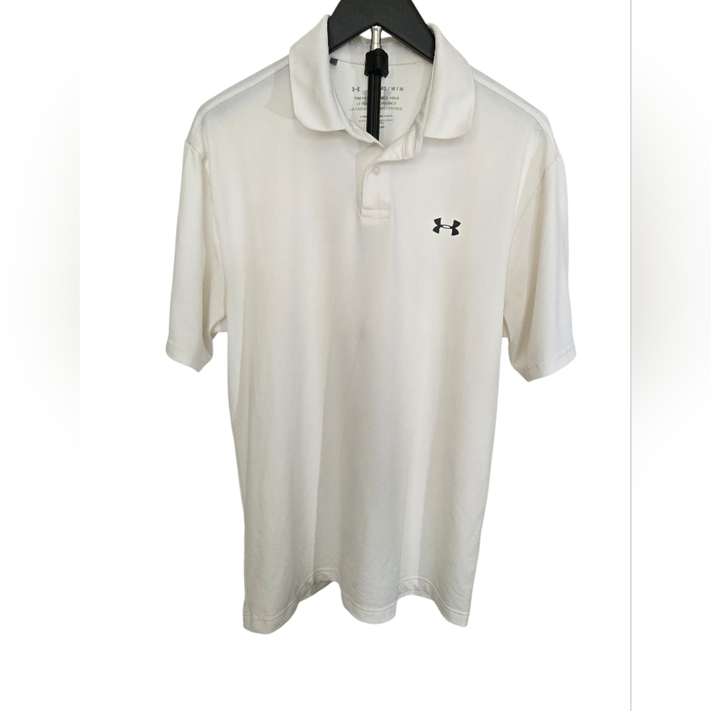 Under Armour Men's Classic White Polo Size Medium